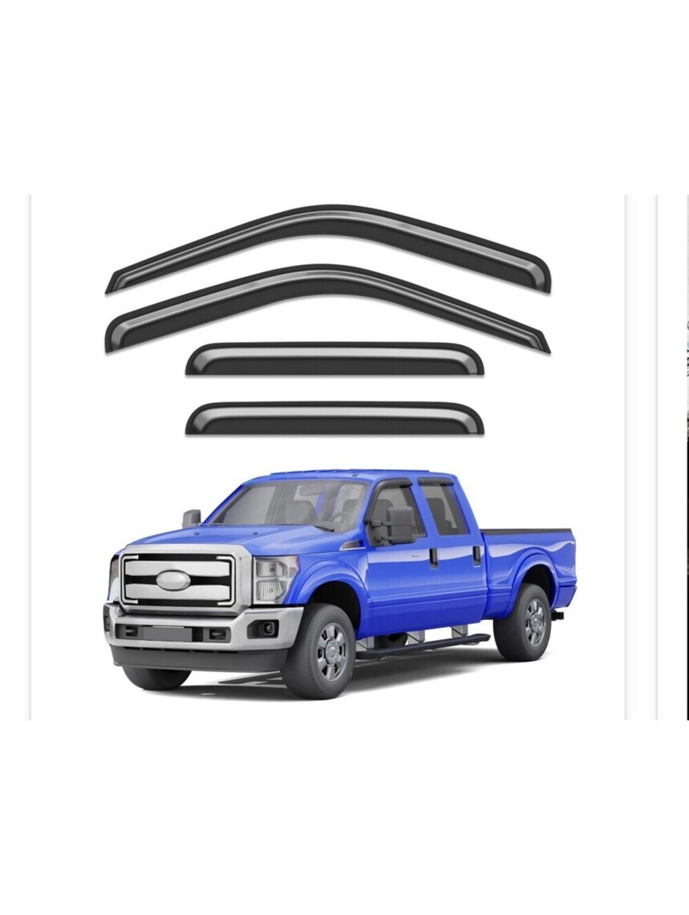 Window Visors Rain Guards For 1999-2016 Ford F250 F350-F550 SuperCrew
